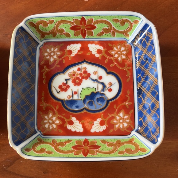 Set of two vintage Japanese Takahashi square trinket dishes - Picture 3 of 4